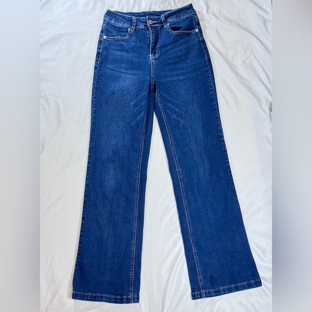 Zenana Outfitters Blue Flare Wide Leg Jeans